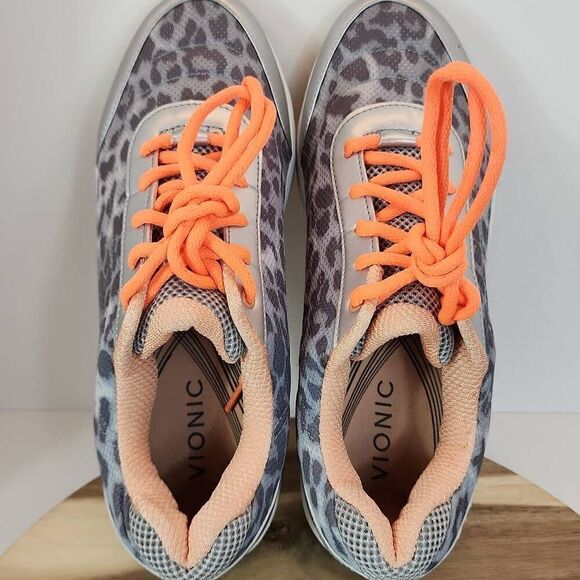 Vionic 335 Neptune Women's Sneakers Size 11 Gray Leopard Print Training Walking - Picture 9 of 10